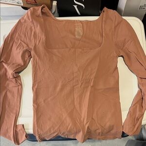 Free People intimately free Terracotta Long Sleeve Top